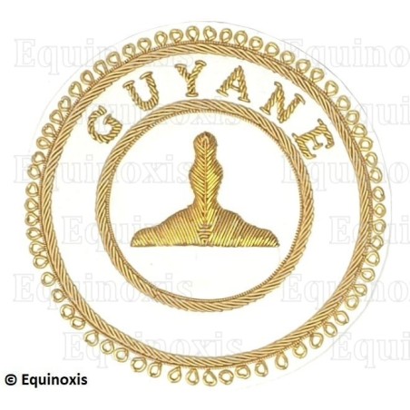 Badge / Macaron GLNF – Grande tenue provinciale – Premier Grand Surveillant – Guyane – Brodé main